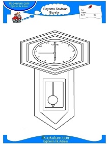 Çocuklar İçin Saat Boyama Sayfaları 